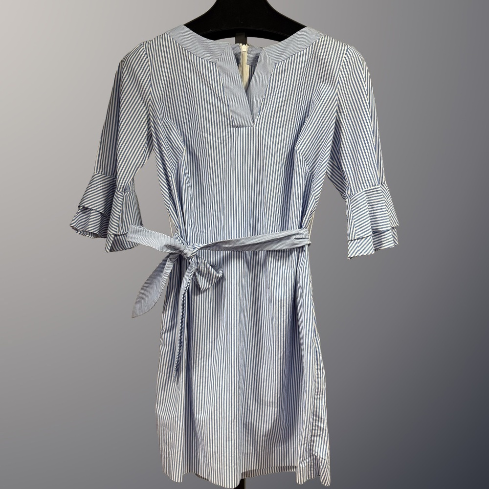 Talbots Blue and White Striped Knee-Length Dress (New without Tags)